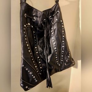 Black Faux Rhinestone Tote/Bucket Bag